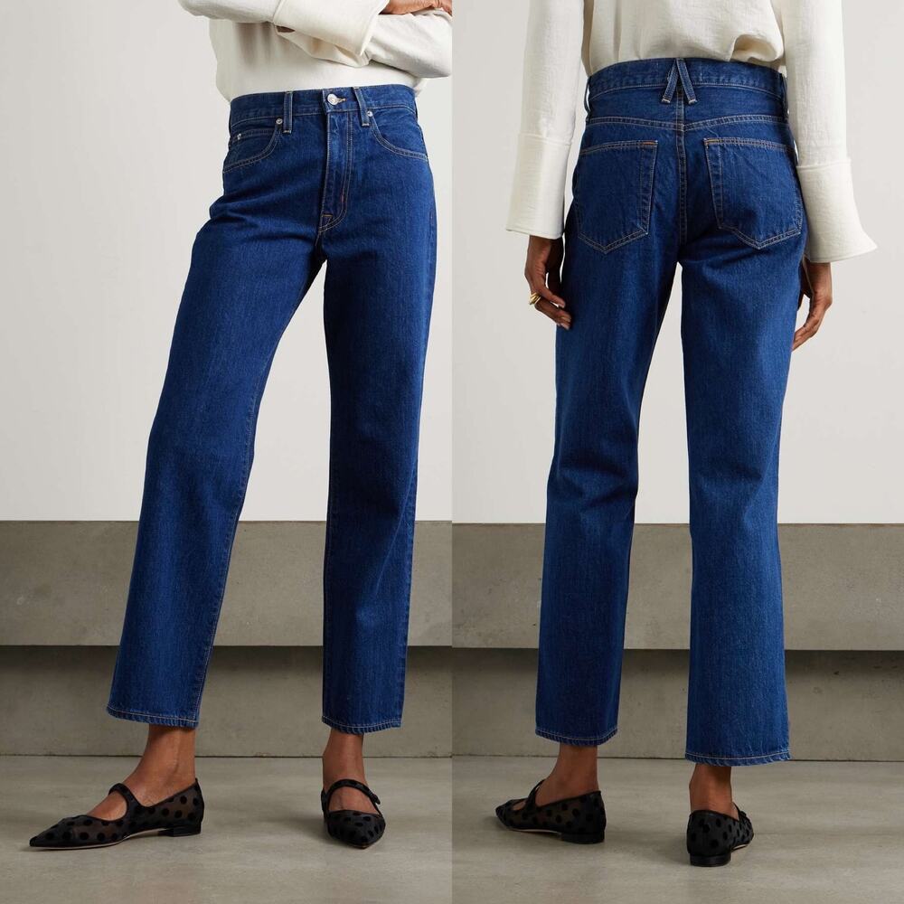 SLVRLAKE Sophie Evermore Mid Rise Straight Jeans Size 32 Denim Blue EUC